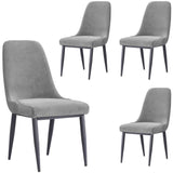 Eva Dining Chair Set of 4 Fabric Seat with Metal Frame - Grey