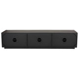 Cyrus ETU Entertainment TV Unit 200cm 3 Door Solid Mango Wood - Black