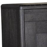 Claire Sideboard Buffet Table 160cm 3 Door Solid Oak Timber Wood - Black