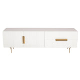 Knox ETU Entertainment TV Unit 180cm 3 Door 2 Drawer Solid Mango Wood - White