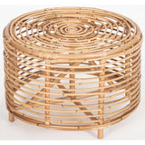 Lilac 61cm Rattan Round Side Table - Natural