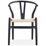 Anemone  Set of 2 Wishbone Dining Chair Beech Timber Replica Hans Wenger - Black