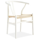 Anemone  Set of 2 Wishbone Dining Chair Beech Timber Replica Hans Wenger - White