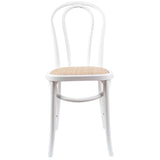 Azalea Arched Back Dining Chair 2 Set Solid Elm Timber Wood Rattan Seat - White