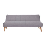 Jovie 3 Seater Sofa Queen Bed Fabric Uplholstered Lounge Couch - Light Grey