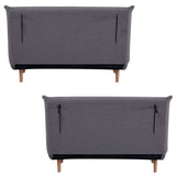 Audrey 2 Seater Sofa Futon Bed Love Seat Fabric Lounge Couch - Graphite