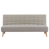 Brando 3 Seater Sofa Futon Bed Fabric Lounge Couch - Beige