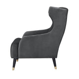 Sylvia Accent Sofa Arm Chair Fabric Uplholstered Lounge Couch - Grey