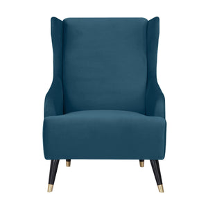 Sylvia Accent Sofa Arm Chair Fabric Uplholstered Lounge Couch - Navy