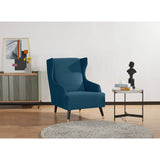 Sylvia Accent Sofa Arm Chair Fabric Uplholstered Lounge Couch - Navy