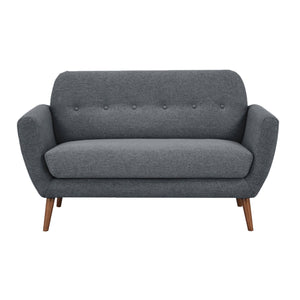 Lilliana 2 Seater Sofa Fabric Uplholstered Lounge Couch - Dark Grey