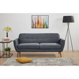 Lilliana 3 + 1 + 1 Seater Sofa Fabric Uplholstered Lounge Couch - Dark Grey