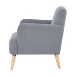 Brianna 1 Seater Sofa Arm Chair Fabric Uplholstered Lounge Couch - Light Grey