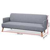 Brianna 3 + 1 + 1 Seater Sofa Fabric Uplholstered Lounge Couch - Light Grey