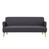 Merlin 3 Seater Sofa Futon Bed Fabric Lounge Couch - Charcoal