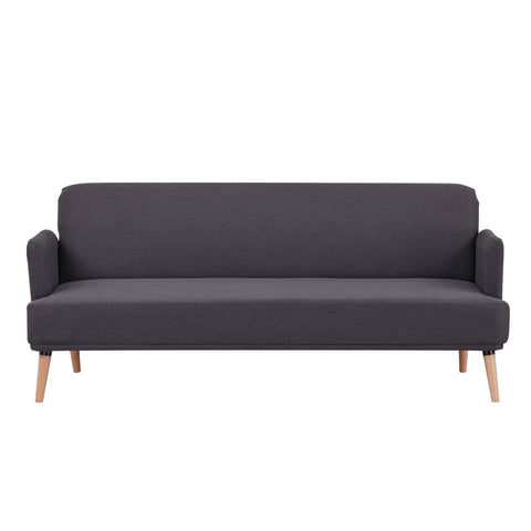 Merlin 3 Seater Sofa Futon Bed Fabric Lounge Couch - Charcoal