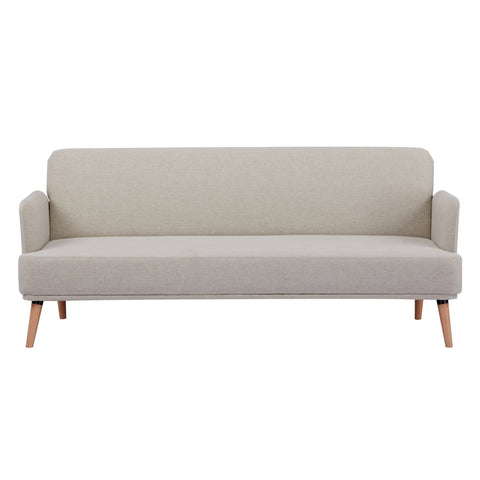 Merlin 3 Seater Sofa Futon Bed Fabric Lounge Couch - Beige