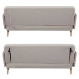 Merlin 3 Seater Sofa Futon Bed Fabric Lounge Couch - Beige