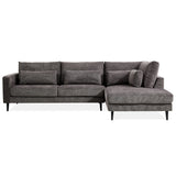 Kaylee 2 Seater Sofa Fabric Uplholstered Right Chaise Lounge Couch - Mink