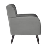 Bianca Accent Sofa Arm Chair Fabric Uplholstered Lounge Couch - Mid Grey