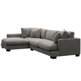 Royalty 3 + 2 Seater Sofa Fabric Uplholstered Left Chaise Lounge Couch - Grey