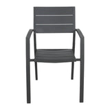 Percy 4pc Set Outdoor Dining Table Chair Aluminium Frame Grey