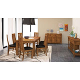 Birdsville PU Seat Dining Chair Set of 2 Solid Ash Wood Dining Furniture -Brown