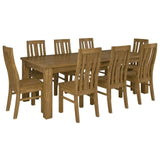 Birdsville 9pc Dining Set 225cm Table 8 Chair Solid Mt Ash Wood Timber - Brown