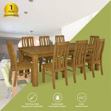 Birdsville 9pc Dining Set 225cm Table 8 Chair Solid Mt Ash Wood Timber - Brown