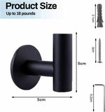 2 Pcs Wall Mount Self Adhesive Bathroom Towel Hooks Holder Cloth Hanger Hook Door Hanger Black