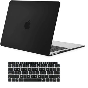 MacBook Air 13 Inch Case 2020 2019 2018, A1932, A2179,A2337 Shell Case Keyboard Cover Black