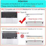 MacBook Air 13 Inch Case 2020 2019 2018, A1932, A2179,A2337 Shell Case Keyboard Cover Black