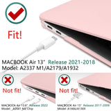 MacBook Air 13 Inch Case 2022 2021 2020 2019 2018, A1932, A2179, A2337 Shell Case Keyboard Cover