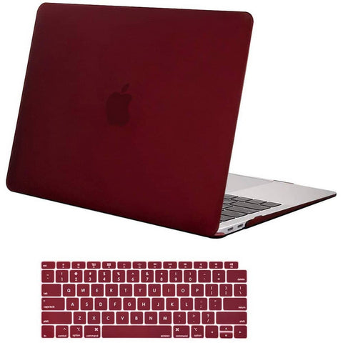 MacBook Air 13 Inch Case 2020 2019 2018, A1932, A2179,A2337 Shell Case Keyboard Cover Wine Red