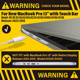 Grey MacBook Pro 13 Inch Case 2016-2023 M1 M2 A2338 A2289 A2251 A2159 Hard Shell Case Keyboard Cover