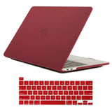 Dark Red MacBook Pro 13 inch 2020 A2338 A2251 A2289 Matte Shell Case Keyboard Cover Touch Bar