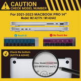 MacBook Pro 14 Max Inch Case 2023 2022 2021 M2 A2779 M1 A2442 Hardshell Case Keyboard Cover Black