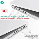 MacBook Pro 14 Max Inch Case 2023 2022 2021 M2 A2779 M1 A2442 Hardshell Case Keyboard Cover White