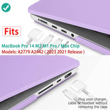 MacBook Pro 14 Max Inch Case 2023 2022 2021 M2 A2779 M1 A2442 Hardshell Case Keyboard Cover Purple