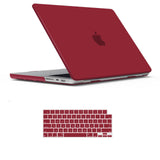 MacBook Pro 14 Max Inch Case 2023 2022 2021 M2 A2779 M1 A2442 Hardshell Case Keyboard Cover Wine Red