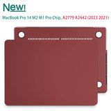 MacBook Pro 14 Max Inch Case 2023 2022 2021 M2 A2779 M1 A2442 Hardshell Case Keyboard Cover Wine Red