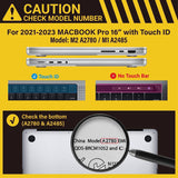 MacBook Pro 16 inch Case 2023 2022 2021 M2 A2780 A2485 M1 Pro/Max Hard Shell Case Keyboard Cover Grey