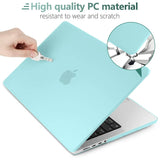 MacBook Pro 16 inch Case 2023 2022 2021 M2 A2780 A2485 M1 Pro/Max Hard Shell Case Keyboard Cover Turquoise