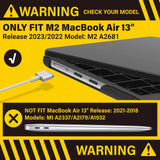 2023 2022 MacBook Air 13 inch case M2 Model A2681 Hard Shell Case Keyboard Cover Black