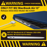 2023 2022 MacBook Air 13 inch case M2 Model A2681 Hard Shell Case Keyboard Cover Blue