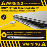 2023 2022 MacBook Air 13 inch case M2 Model A2681 Hard Shell Case Keyboard Cover White