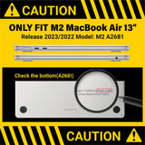 2023 2022 MacBook Air 13 inch case M2 Model A2681 Hard Shell Case Keyboard Cover White