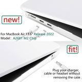 2023 2022 MacBook Air 13 inch case M2 Model A2681 Hard Shell Case Keyboard Cover White