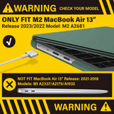 2023 2022 MacBook Air 13 inch case M2 Model A2681 Hard Shell Case Keyboard Cover Midnight Green