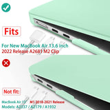 2023 2022 MacBook Air 13 inch case M2 Model A2681 Hard Shell Case Keyboard Cover Green